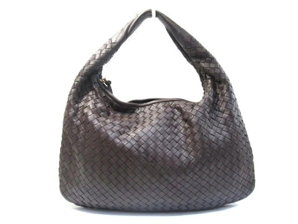 BOTTEGA VENETA handbag Intrecciato calfskin dark brown